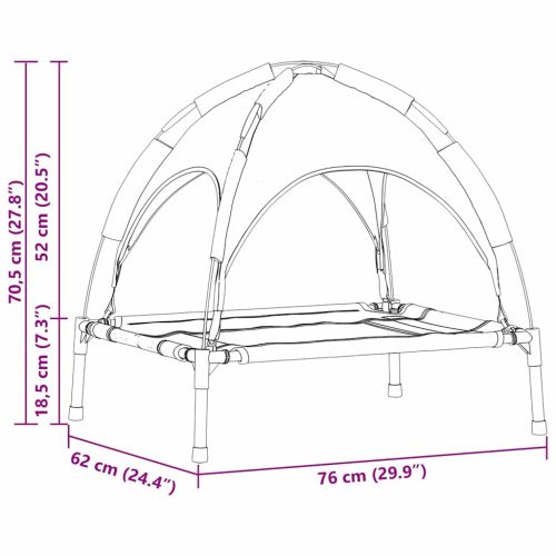 Кучешко легло Кафяво 76 x 62 x 70,5 см Стомана