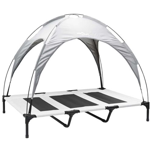 Кучешко легло Сребристо сиво 122 x 93 x 106,5 см Стомана