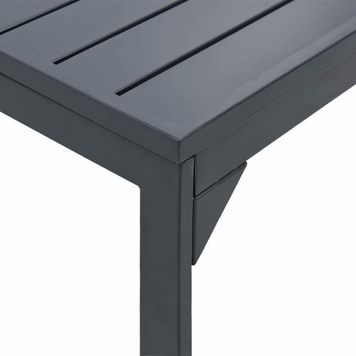 Патио маса Антрацит 180 x 80 x 74 cm Прахово боядисана стомана