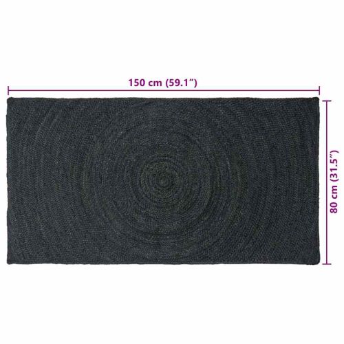 Килими за помещение Тъмносиво 80 x 150 cm юта