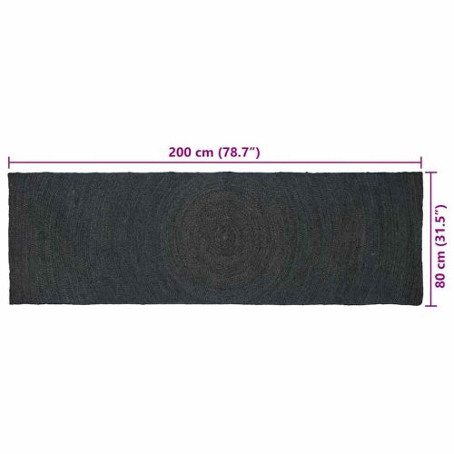Килими за помещение Тъмносиво 80 x 200 cm юта