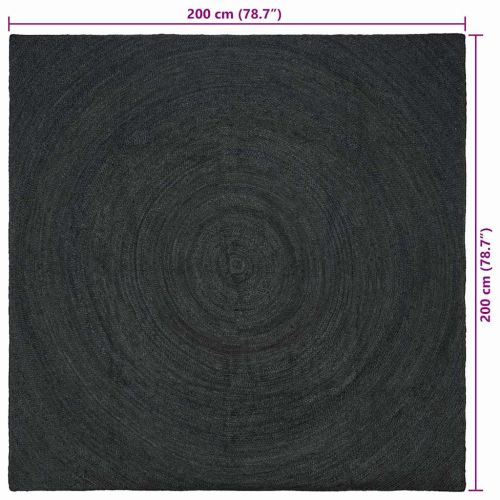 Килими за помещение Тъмносиво 200 x 200 cm юта