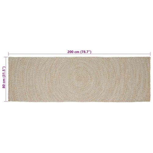 Килими за помещение Естествено и бяло 80 x 200 cm юта