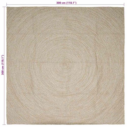 Килим за площ Естествено и бяло 300 x 300 cm юта