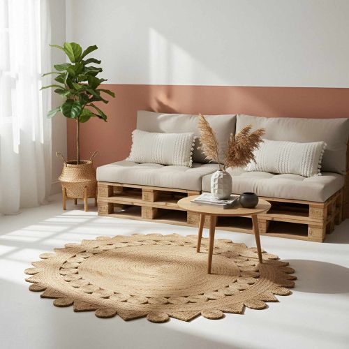 Килими за помещение Правоъгълна Кафяво Ø 240 см юта