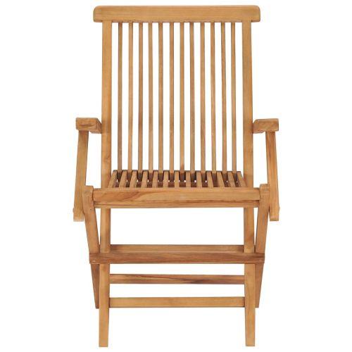 Градински столове с червени възглавници 4 бр тиково дърво масив