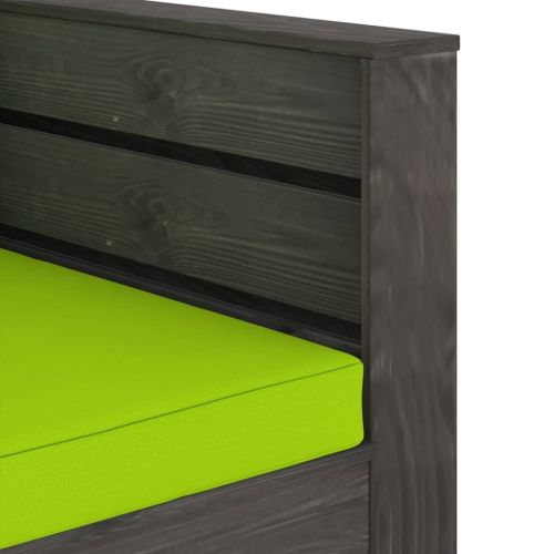 Градински лаундж комплект 2 части възглавници сива импрегнация