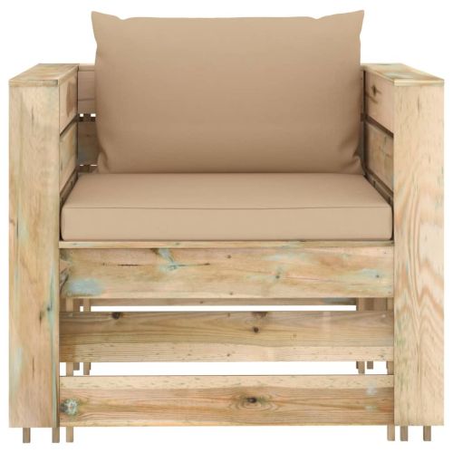 Градински комплект 2 части възглавници зелена импрегнация