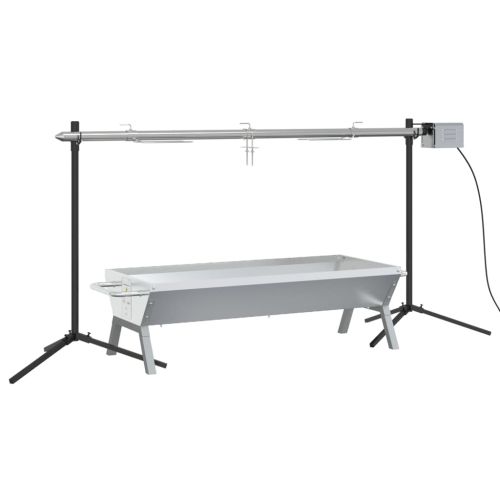 Автоматичен шиш за барбекю комплект с тава неръждаема стомана