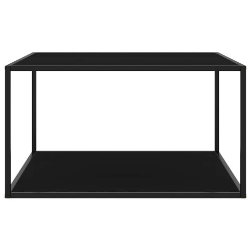 Кафе маса, черна, с черно стъкло, 90x90x50 см
