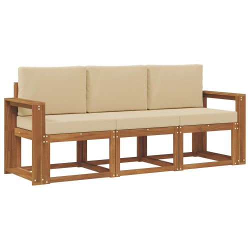 Комплект дивани за открито 3 pcs Натурален и Бежов