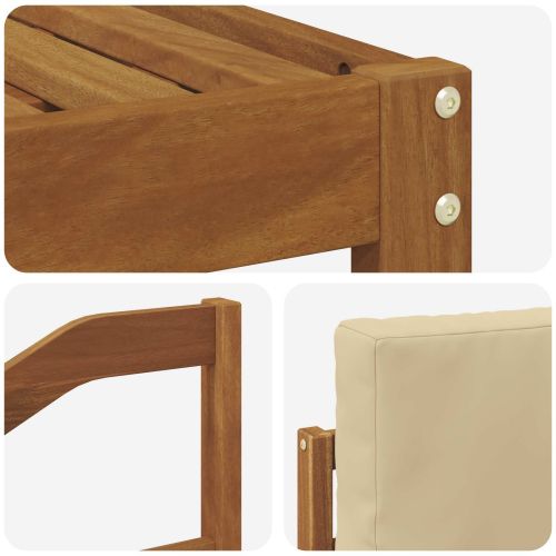 Комплект дивани за открито 4 pcs Натурален и Бежов