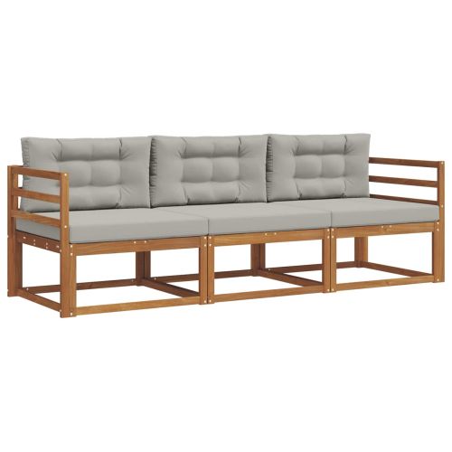 Комплект дивани за открито 3 pcs Естествено и светло сиво