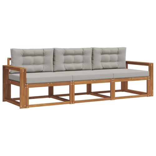 Комплект дивани за открито 3 pcs Естествено и светло сиво