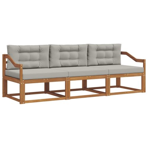 Комплект дивани за открито 3 pcs Естествено и светло сиво