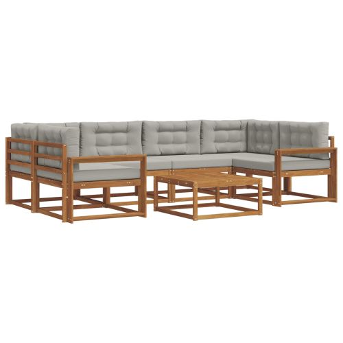 Комплект дивани за открито 7 pcs Естествено и светло сиво