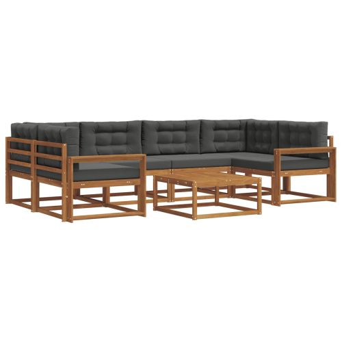 Комплект дивани за открито 7 pcs Натурален и Антрацит