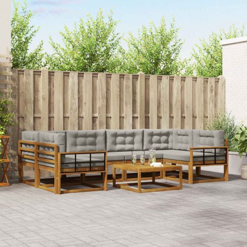 Комплект дивани за открито 7 pcs Естествено и светло сиво