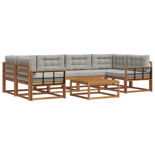 Комплект дивани за открито 7 pcs Естествено и светло сиво