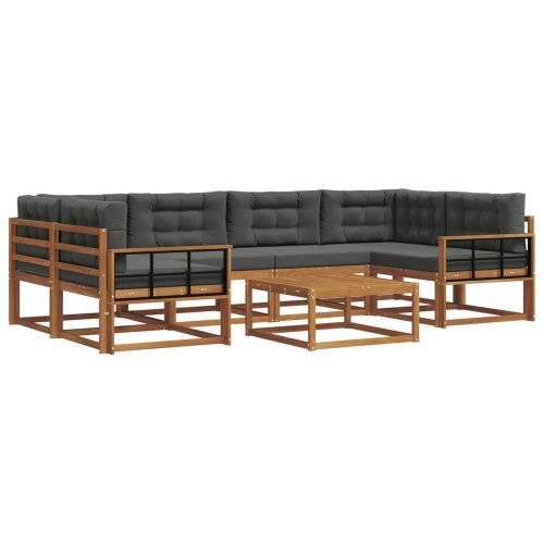 Комплект дивани за открито 7 pcs Натурален и Антрацит