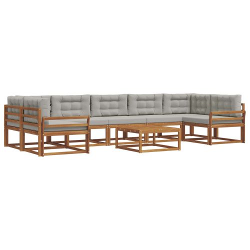 Комплект дивани за открито 8 pcs Естествено и светло сиво