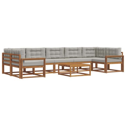 Комплект дивани за открито 8 pcs Естествено и светло сиво