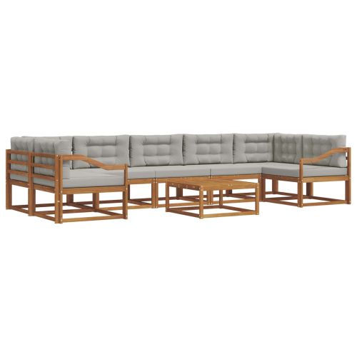 Комплект дивани за открито 8 pcs Естествено и светло сиво