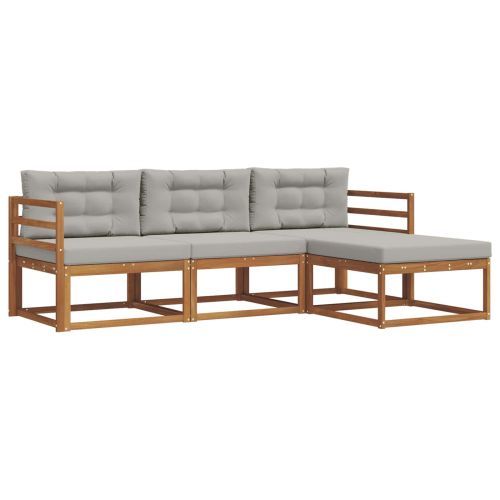 Комплект дивани за открито 4 pcs Естествено и светло сиво