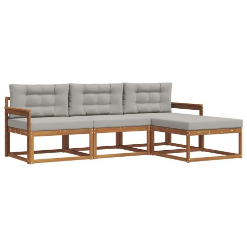 Комплект дивани за открито 4 pcs Естествено и светло сиво