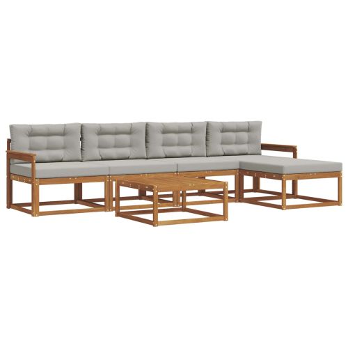 Комплект дивани за открито 6 pcs Естествено и светло сиво