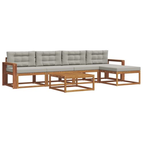 Комплект дивани за открито 6 pcs Естествено и светло сиво