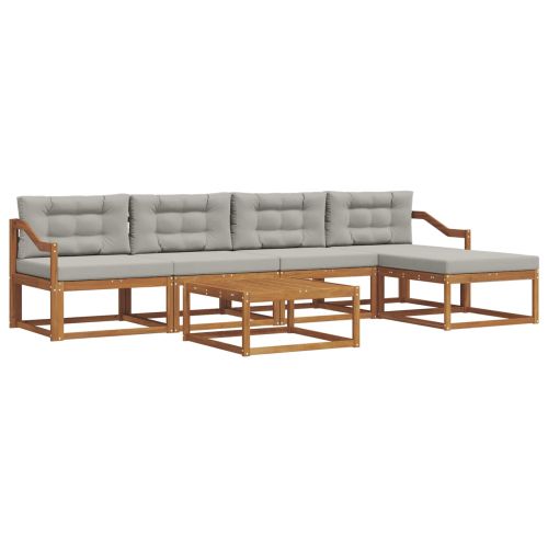 Комплект дивани за открито 6 pcs Естествено и светло сиво