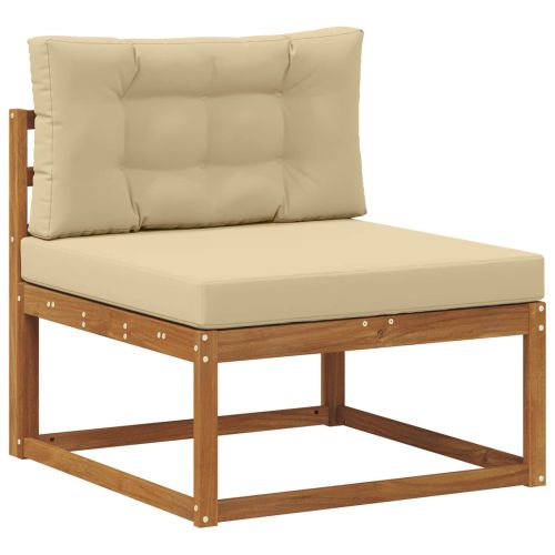 Комплект дивани за открито 4 pcs Натурален и Бежов