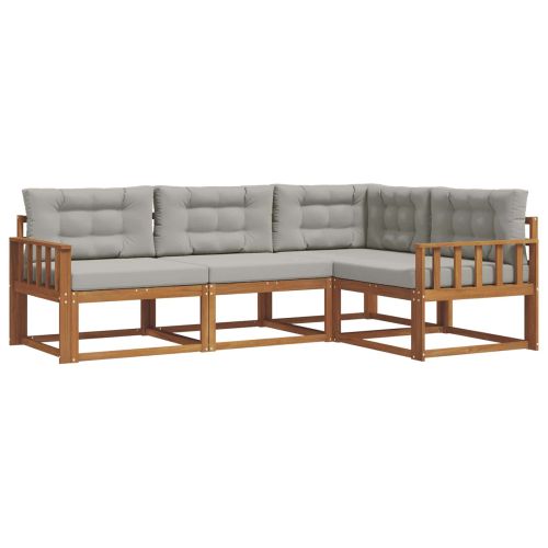 Комплект дивани за открито 4 pcs Естествено и светло сиво