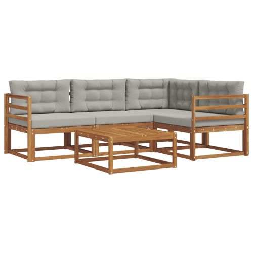 Комплект дивани за открито 5 pcs Естествено и светло сиво