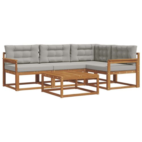 Комплект дивани за открито 5 pcs Естествено и светло сиво