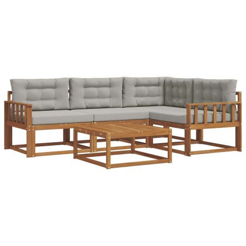 Комплект дивани за открито 5 pcs Естествено и светло сиво