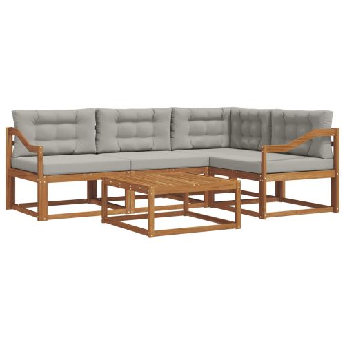 Комплект дивани за открито 5 pcs Естествено и светло сиво