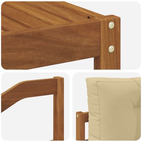 Комплект дивани за открито 5 pcs Натурален и Бежов