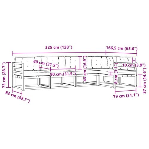 Комплект дивани за открито 5 pcs Натурален и Бежов