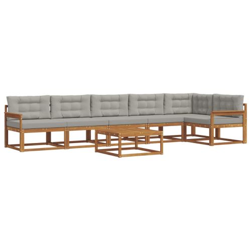 Комплект дивани за открито 7 pcs Естествено и светло сиво