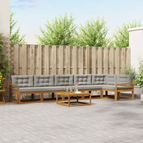 Комплект дивани за открито 7 pcs Естествено и светло сиво