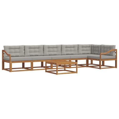 Комплект дивани за открито 7 pcs Естествено и светло сиво