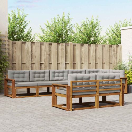 Комплект дивани за открито 8 pcs Естествено и светло сиво