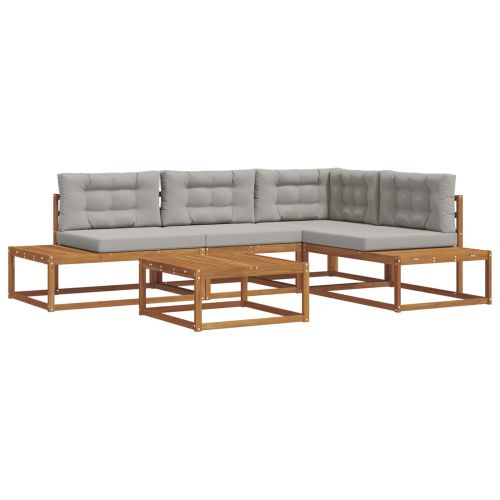 Комплект дивани за открито Естествено и светло сиво