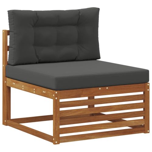 Комплект дивани за открито 8 бр. Натурален и Антрацит
