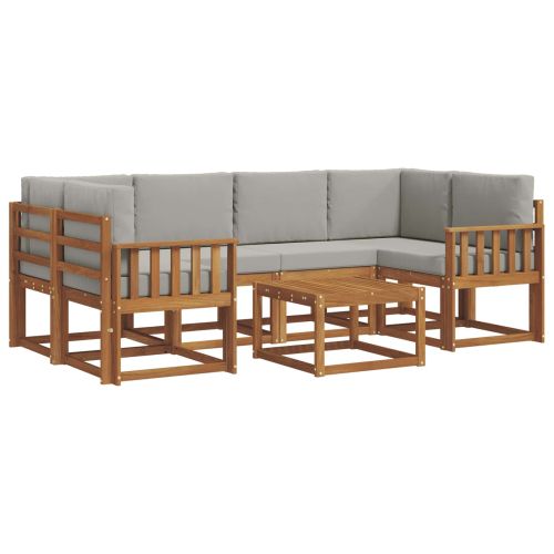 Комплект дивани за открито 7 pcs Естествено и светло сиво