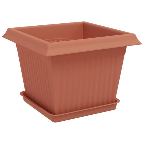 Саксии за растения 24 pcs Червено тухла 23 x 23 x 17,5 см
