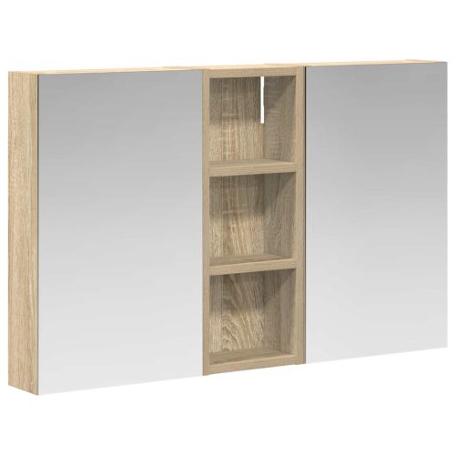 Комплект шкафове за баня с рафт с врата 3 pcs 80 x 10,5 x 50 см