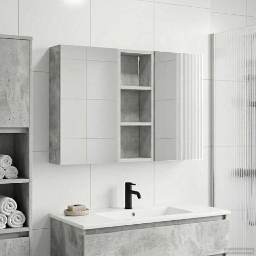 Комплект шкафове за баня с рафт с врата 3 pcs 80 x 10,5 x 50 см